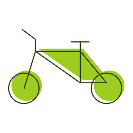 Vector linear illustration of an eco bike icon on a white background.のイラスト素材