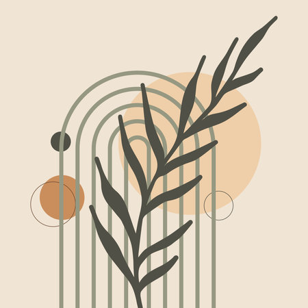 Vector illustration of abstract plant design for wall frames, canvas prints, poster, home decor, cover art, wallpaper.のイラスト素材