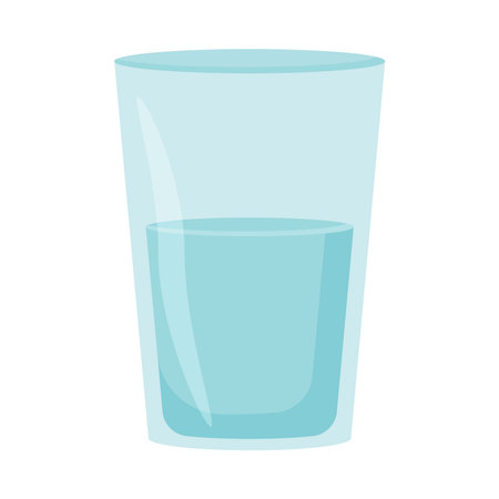 Vector illustration of a blue glass of water. A glass of water for the artist.のイラスト素材