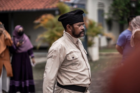 theatrical war general attack 1 march, using war uniforms and weapons in the Dutch colonial era....