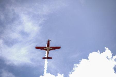 Indonesian Air Force jets perform aerobics during the commemoration of the March 1 general attack. : Yogyakarta, Indonesia - 01 March 2022のeditorial素材