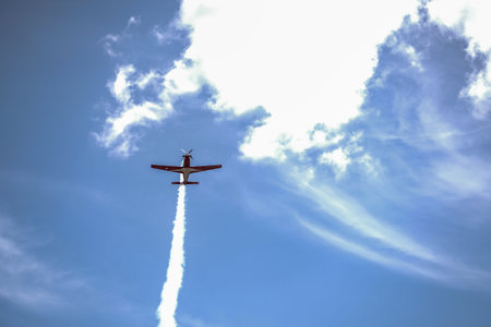 Indonesian Air Force jets perform aerobics during the commemoration of the March 1 general attack. : Yogyakarta, Indonesia - 01 March 2022のeditorial素材