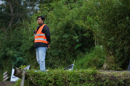 Downhill Bike Festival in Yogyakarta Teras CAF. A participant in the Mountain Bike Festival cycles...
