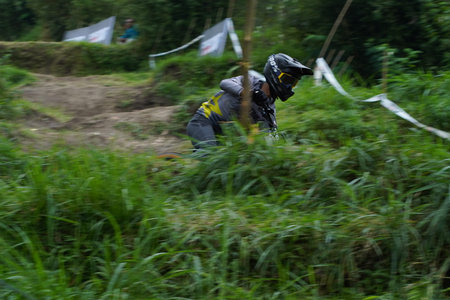 Downhill Bike Festival in Yogyakarta Teras CAF. A participant in the Mountain Bike Festival who is...