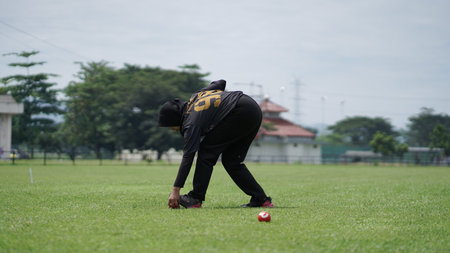 Playing Gateball in an open space at the Sultan Agung stadium. . : BANTUL, Indonesia - 28 February...