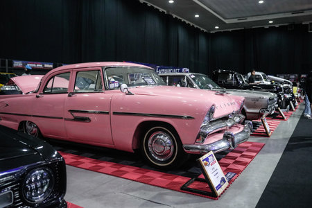 Exhibition of modern, classic and vintage cars at the 2023 Indonesia Custom Show. : Yogyakarta, Indonesia - 13 August 2023のeditorial素材