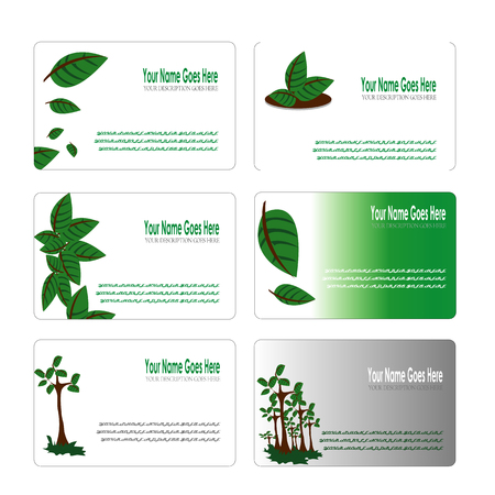 Green leaves botanical business cardのイラスト素材