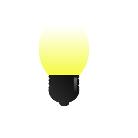 Yellow bulb lamp logo banner illustrationのイラスト素材