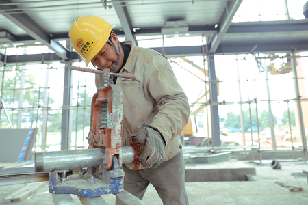 worker at construction site.のeditorial素材