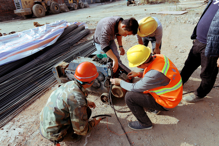 construction worker at construction site.のeditorial素材