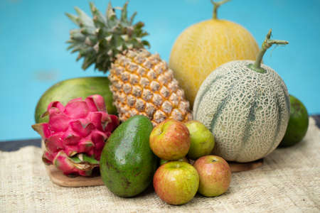 Summer fruits or tropical fruits that will freshen up our dayの写真素材