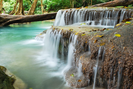 A waterfall is blue.の写真素材