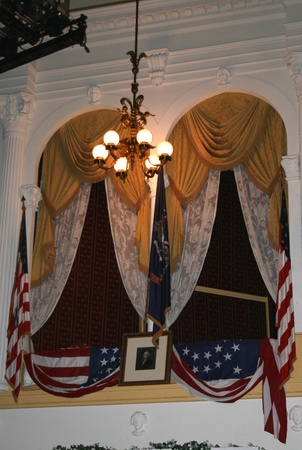 The box in Ford's Theater in Washington, DC in which President Abraham Lincoln was assassinated by John Wilkes Booth on April 14, 1864.のeditorial素材
