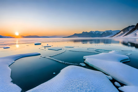 Beautiful winter landscape in south korea,Jokulsarlonの写真素材