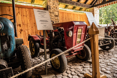 Museum of the Radom Countryside. August 18, 2021. Antique agricultural machinery, tractors, tractors.のeditorial素材