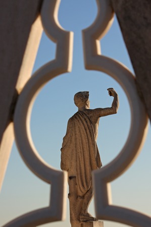 Staue on the cathedral of Milan, Italyの写真素材