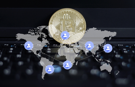 Blockchain, Global Network, Bitcoinの写真素材