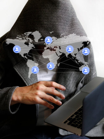 Global hacker network - IT security concept