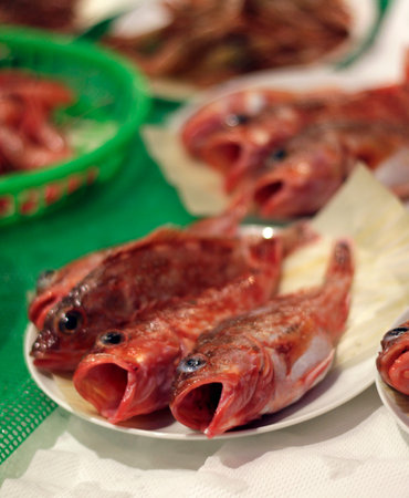 Delicious sea food on a Japanese fish market