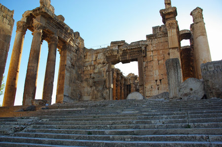 Roman ruins in the city of Baalbek, Lebanonの写真素材