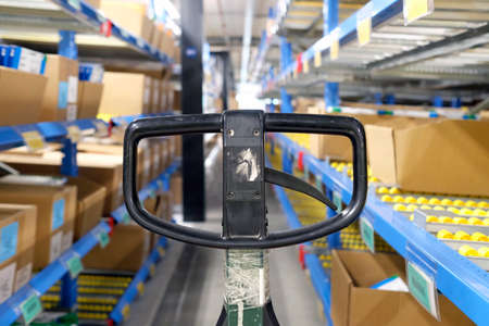 Selective focus inside a logistics and distribution centerの写真素材