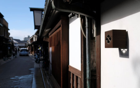 Calm afternoon in a street in the old town of Kurashiki, Japanの写真素材