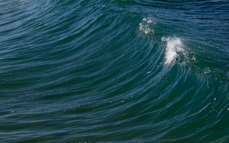 View of the beautiful waves in Nazare, Portugal