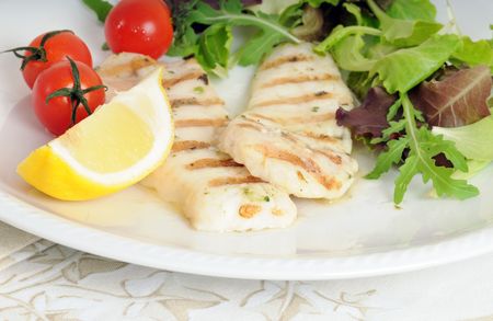 grilled fishの写真素材