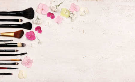 make up brushes arrangementの写真素材