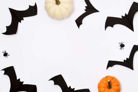 Halloween decoration on white backgroundの写真素材