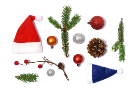 Christmas decoration on white background