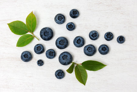 Arrangement of fresh blueberries, close up