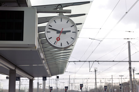 Clock at train station platform