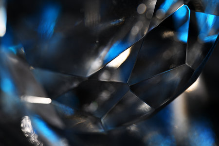 Blue glass crystals background closeupの写真素材