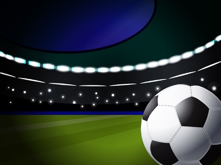 soccer ball on the stadium with lighting, eps10 format のイラスト素材