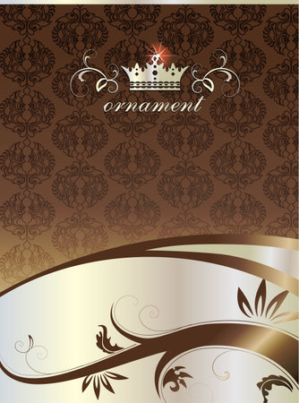 golden floral background のイラスト素材