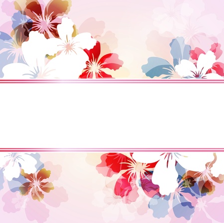 colorful background with transparent flowersのイラスト素材