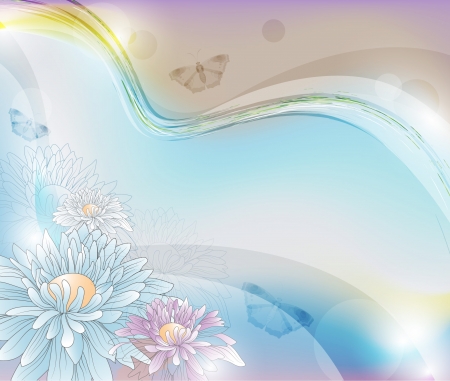 floral background with chrysanthemumsのイラスト素材