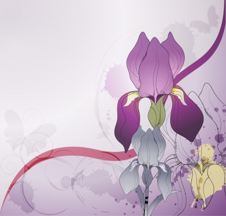 floral background with flowers irisのイラスト素材