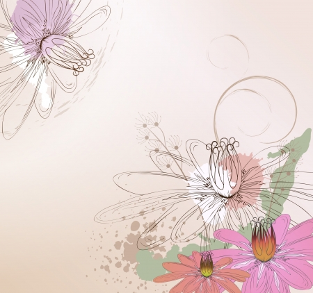 decorative abstract background with Lotosのイラスト素材