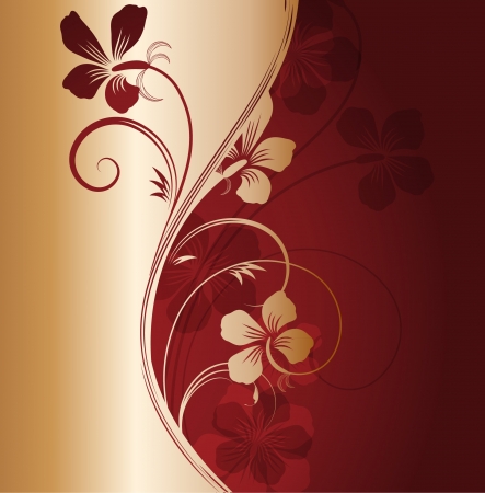 Decorative golden floral backgroundのイラスト素材