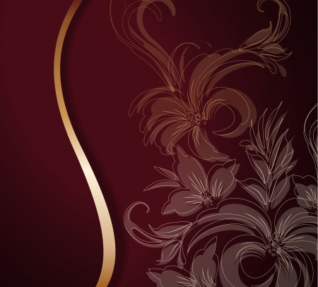 Decorative golden floral backgroundのイラスト素材