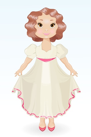 Smiling Girl  in a  ball dressのイラスト素材