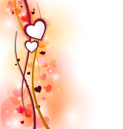 Valentines with the transparent heart and shining elements  のイラスト素材