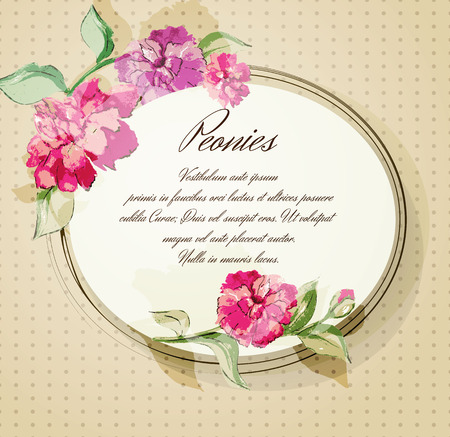 Watercolor flowers peonies with transparent elements.のイラスト素材