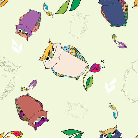 Seamless pattern with birdsのイラスト素材