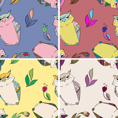 Seamless pattern with birdsのイラスト素材