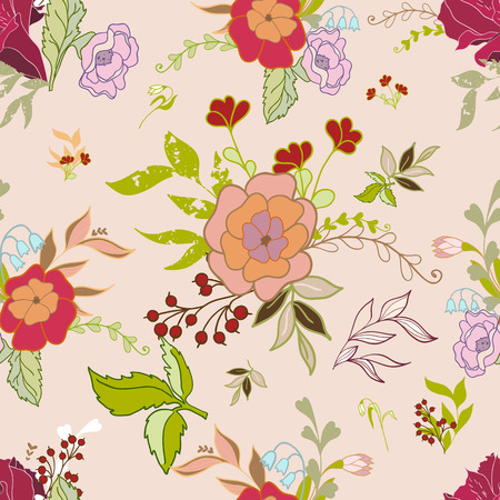 Seamless pattern with flowersのイラスト素材