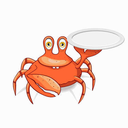 Fun crab chef. Isolated on white background.のイラスト素材