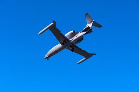 airplane during landingの写真素材